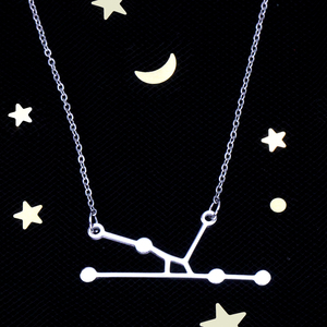 Joyería de moda Constelación Colgante Collar Señora Astrología Estrella Símbolo Acero inoxidable Zodiaco Collar - Product Image 3