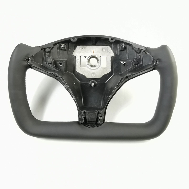 Customized Pilot Shape Racing Yoke Microfiber Leather Steering Wheel for Tesla Model 3Y Interior Accessories Napa Leather
