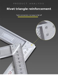 KBD Nuevo <span class=keywords><strong>Regla</strong></span> Angular Profesional Multifuncional Personalizada de Acero Inoxidable y Aleación de Aluminio 2.0-500mm con Graduación de 1mm para Medición - Product Image 6