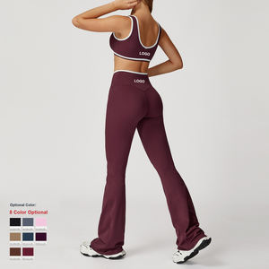 Ensemble de vêtements de sport pour femmes, short à taille haute <span class=keywords><strong>croisé</strong></span> de haute qualité, soutien-gorge, vêtements de sport actifs, tenue de course serrée, ensemble de yoga - Product Image 2