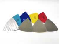 Ventes directes usine : Patins de polissage diamantés triangulaires 3 pouces pour le finissage des coins de sol, pierre, béton, céramique, verre et alliages durs