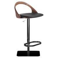 Tabouret de bar moderne italien avec structure métallique, siège en cuir véritable, pivotant, luxe léger, chaise de comptoir pour cuisine, îlot, hôtel, maison, usage commercial