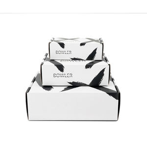 Boîte d'expédition pliante en carton ondulé personnalisée pour emballage d'<span class=keywords><strong>abonnement</strong></span> beauté et cosmétiques, noir et blanc - Product Image 2