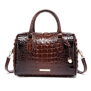 Bolsos cruzados vintage de lujo para mujer, de cuero de alta calidad PU bolso de hombro, monedero con asa superior, bolsos con patrón de cocodrilo - Product Image 1