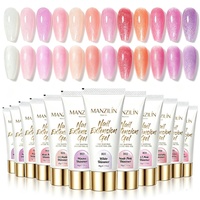 Gel de construction pour ongles nude scintillant, à séchage rapide UV/LED, auto-nivelant, longue tenue, à retirer par trempage