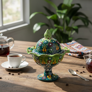 Turco pintado a mano taza de azúcar - Product Image 3