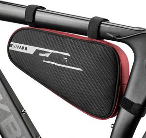 Muestra gratuita: Bolsa triangular para cuadro de bicicleta, bolsa de almacenamiento para ciclismo, bolsa frontal para tubo superior, bolsa para sillín - Product Image 5