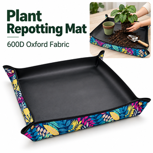 Tapis de rempotage imperméable pour plantes d'intérieur, tapis de rempotage pliable avec coins à clipser, plateau de rempotage sans désordre - Product Image 1