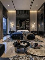 Solution clé en main de mobilier de luxe italien pour villa : canapé moelleux sur mesure pour salon, ensemble de chambre à coucher, aménagement complet pour manoir