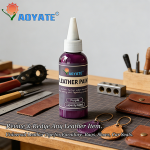 Peinture professionnelle pour cuir violet 60 ml pour meubles, intérieurs de voitures, chaussures, sacs, réparation et retouche - Product Image 5