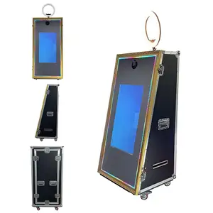 Portable 65 Inch Picture Selfie Magic Mirror Photo Booth Touch Screen Machine Led Frame Kiosk With Printer And Camera For Events