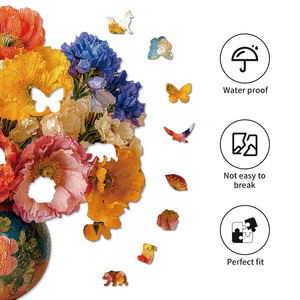 Puzzle de fleurs de coquelicot colorées, taille S/M/L, coins ondulés, jouet éducatif en carton, 101 à 500 pièces, imprimé en couleur, pour tous les âges - Product Image 2