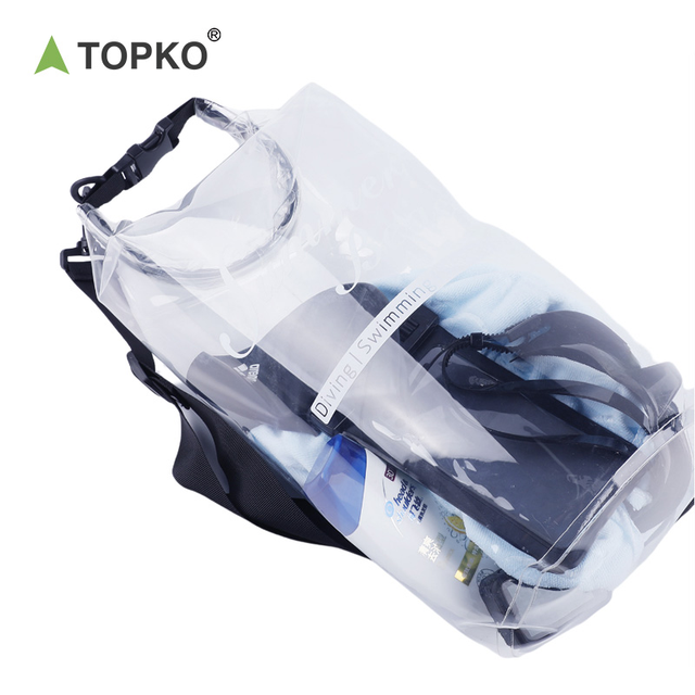 TOPKO Transparent TPU Waterproof Bag Outdoor Drifting Camping Single-Shoulder Waterproof Dry Bag