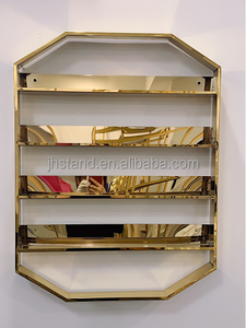 Boutique oro redondo montado en la pared estante de exhibición de esmalte de uñas estante de exhibición de pared triangular de acero inoxidable para tienda de salón de uñas - Product Image 3
