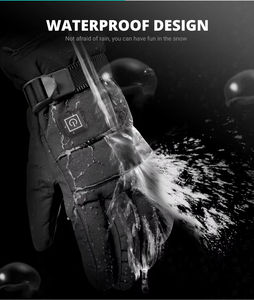 Gants de moto d'hiver pour hommes, gants chauffants électriques, écran tactile, thermiques, alimentés par batterie, pour la conduite en VTT - Product Image 5