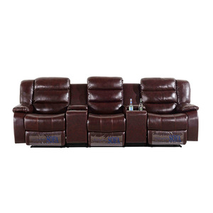 Cantonese Film Sofa Smart <b>Massage</b> Electric Recliner Top Grain Cowhide Living Room Sofa Chair With Storage Tray - Product Image 4