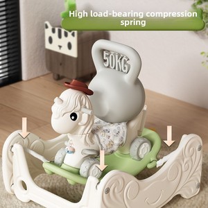 Cavallo a Dondolo in Plastica per Bambini, Regalo di Compleanno, Uso Domestico 1-6 Anni, Giocattolo da Interno, <span class=keywords><strong>Auto</strong></span> a Dondolo Antiurto, Divertente <span class=keywords><strong>Auto</strong></span> Rimbalzante - Product Image 3