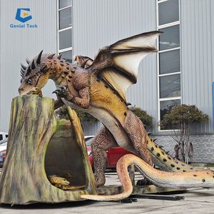 Animatronic Western Dragon mit Flügeln D-RT02 Drachen höhle und Baby Dragon Modell - Product Image 1