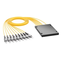 Répartiteur PLC 1x8 FC/UPC en boîtier ABS, monomode, à faible perte d'insertion, pour équipement de réseau FTTH FTTX