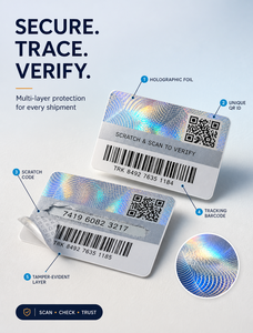 Etichetta di Sicurezza Olografica Personalizzata con Design a V e Effetto Arcobaleno - Product Image 3