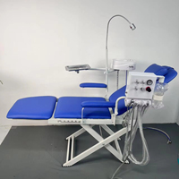 Fauteuil dentaire portable pliable avec turbine, crachoir en céramique, éclairage mobile, plateau à instruments en cuir, certifié ISO, modèle Kw3001