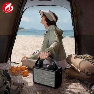 Haut-parleur karaoké sans fil vintage <span class=keywords><strong>portable</strong></span> en plastique pour l'extérieur, alimenté par batterie 5.3 20W, avec 2 micros - Product Image 3