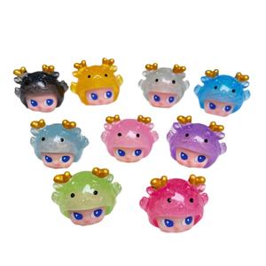 ชาร์มเรซิ่นรูปมังกรน้อยเรืองแสง ของตกแต่ง DIY แบบสุ่ม  จี้พวงกุญแจเรซิ่น <span class=keywords><strong>3</strong></span> มิติ สำหรับตกแต่ง - Product Image 5
