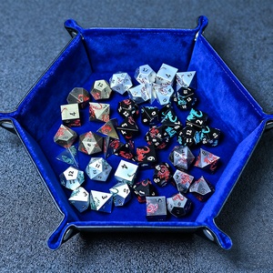 סט קוביות דרקון זוהרות בחושך, בעבודת יד, יוקרתיות, לשנת <span class=keywords><strong>2026</strong></span>, 7 ב-1, קוביות מתכת פוליהדרליות עם קצוות חדים למשחק תפקידים D&D - Product Image 6