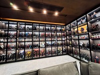 Vitrine en verre LED personnalisée pour figurines de collection, meuble de présentation moderne avec éclairage