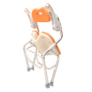 Silla de Baño para Enfermería Color Naranja con Capacidad de Carga de 250 Kg y Reposabrazos para Ancianos y Mujeres Embarazadas - Product Image 5