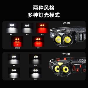 ไฟฉายคาดศีรษะ LED สำหรับเดินป่า ไฟฉายคาดศีรษะสว่างมาก ไฟฉายสำหรับตั้งแคมป์กลางแจ้ง ชาร์จผ่าน USB ได้ - Product Image 3