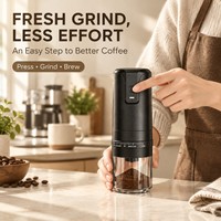 Moulin à café électrique portable, rechargeable par USB, sans fil, à meules en céramique, réglage de la finesse, arrêt automatique, mini, pour la maison et les voyages