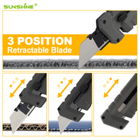 Couteau utilitaire robuste SUNSHINE G10 avec lame rétractable, outil multifonction DIY, couteau de poche avec barre à levier et ouvre-bouteille, équipement EDC