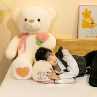 Jouet d'ours de grande taille en peluche personnalisé, doux et moelleux, pour coussin de fille.