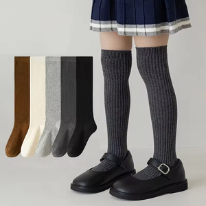 Wholesale Online Solid Color Over the <b>Knee</b> Winter Warm Cotton Long Kids Girls Student <b>Socks</b> Preppy Children's Calf <b>High</b> Quality - Product Image 4