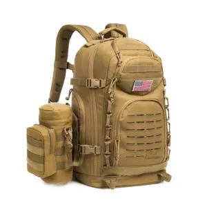 카키 38L 전술 배낭 남성 가방 하이킹 배낭 대형 3 일 팩 3L 물병 가방 (카키)