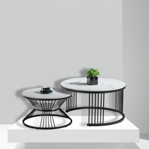 Ensemble de table basse double en acier au carbone fritté moderne Lu Hot - Product Image 3