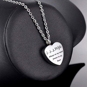 Collana ali urna in acciaio inox ricordo di cristallo ciondolo gioielli commemorativi per l'amato per sempre nel mio cuore - Product Image 4
