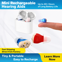 Aides auditives miniatures portables rechargeables, amplificateur de son, voix claire pour les personnes âgées, paire, directement de l'usine