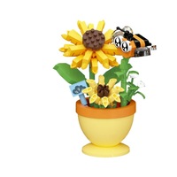 Jouet de construction de fleurs éternelles en pot Flower Room Elves 7337-7340 en plastique ABS, ensemble de 200-300 pièces, pour les 14 ans et plus, unisexe