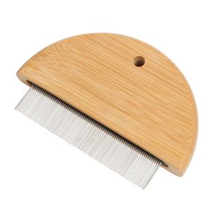 Peigne en bois exquis à dents longues et courtes, peigne à aiguilles métalliques anti-puces pour toilettage des animaux de compagnie, peigne à cheveux de beauté - Product Image 2