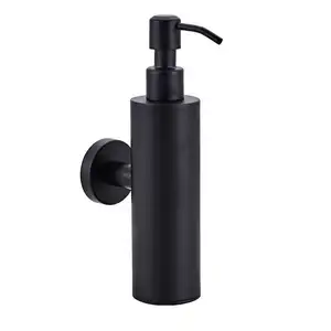 Dispenser di sapone per le mani bottiglia di liquido a parete in acciaio inossidabile per Dispenser di sapone rotondo nero da cucina e da bagno