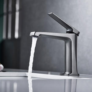 Grifo de Lavabo Gris Metálico de 25 Pulgadas con Monomando y Válvula de Cerámica para Agua Fría y Caliente - Product Image 3