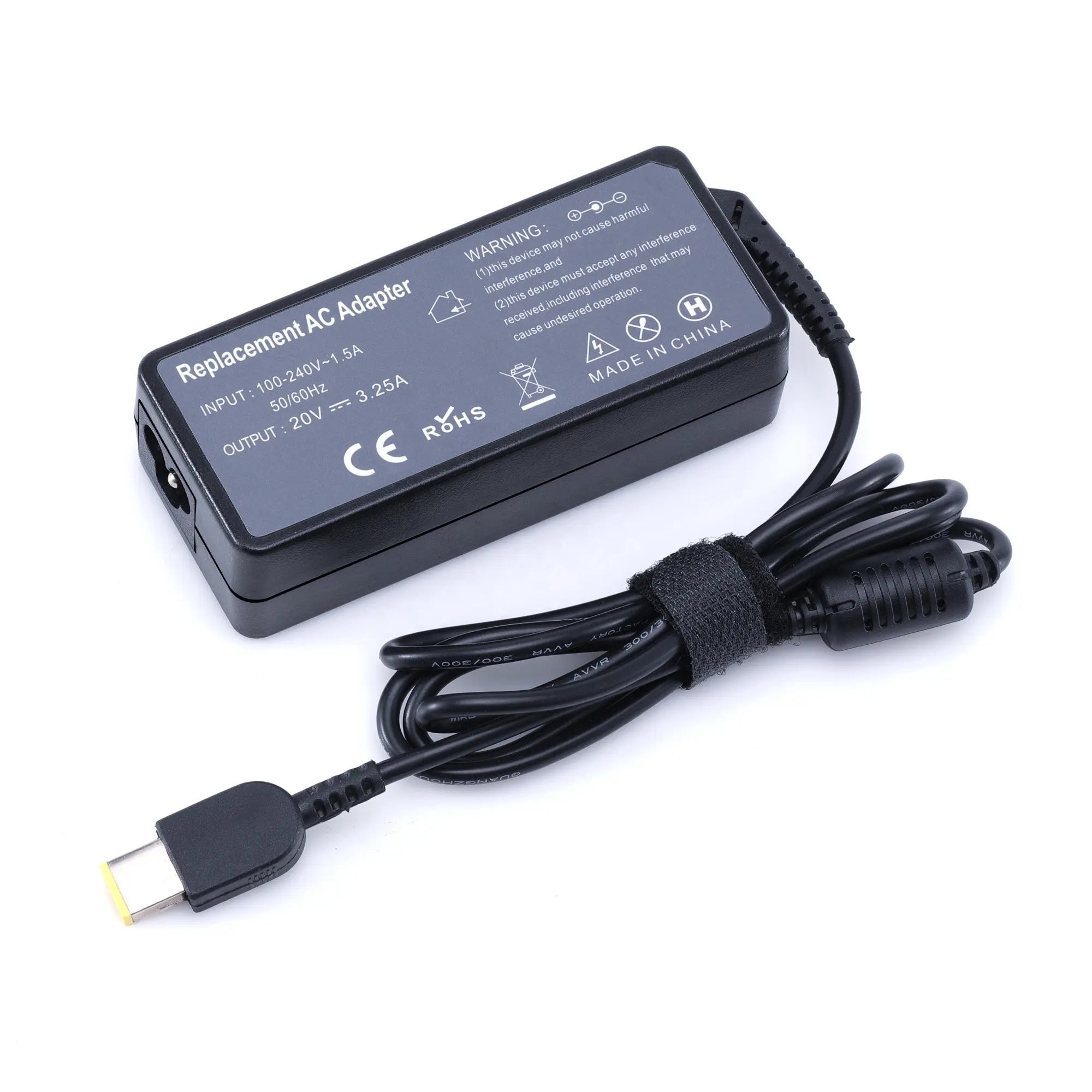 Carregador adaptador de laptop 20v 3.25a, 65w, para lenovo/thinkpad, novo x1 yoga/carbono tipo-c 65w, usb 3''