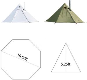 Tienda caliente ligera, tienda piramidal con espacio de pie para cazar, familia, mochilero, Camping, senderismo - Product Image 2