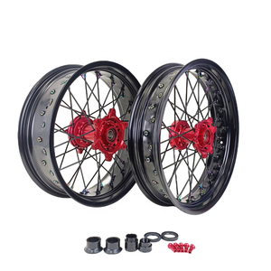Juego de Ruedas <span class=keywords><strong>Supermoto</strong></span> de 17 Pulgadas; CRF250R CRF450R CRF 250 <span class=keywords><strong>450</strong></span>; Llantas de Aleación de Aluminio Anodizado CNC; Ruedas de Rayos Personalizadas y Duraderas - Product Image 1