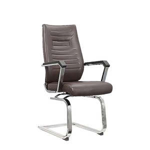   Silla de Oficina de Cuero Marrón Oscuro, Altura Fija, con Reposabrazos, para Uso en Oficina - Product Image 5
