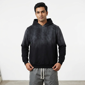 Sudadera con Capucha para Hombre, Gris, Estilo Desgastado, Efecto Descolorido por el Sol, Invierno, 400gsm, Felpa Francesa, 100% Algodón, Lavado Ácido, Estilo Vintage, Moda Urbana - Product Image 1
