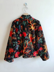 แจ็กเก็ตกำมะหยี่พิมพ์ลายนกสีดำหรือเสื้อโค้ทผ้ากำมะหยี่โบฮีเมียนสำหรับสวมใส่ในชีวิตประจำวันหรือการชุมนุมทางสังคมจำนวนมาก - Product Image 2