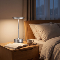 Lampe de table LED sans fil rechargeable à intensité variable en métal pour restaurant, bar, café